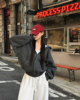 [BELLIDE MADE] Noah, loose fit two-way zip-up hoodie