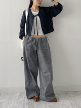 Dyed Floral Stopper Wide Pants