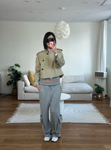 bronze short trench coat