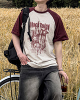 スタミューンプリントラグラン半袖Tシャツ