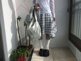 flared check skirt