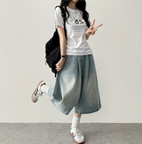 メリピンタックデニムバミューダショーツ [ショート & ロングセレクション*]