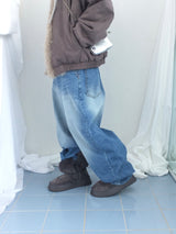 Milkfur high neck suede jumper
