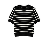 Punching Detail Summer Round Neck Knit Short Sleeve