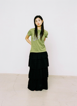 Twister Star Check Tiered Skirt - Black 