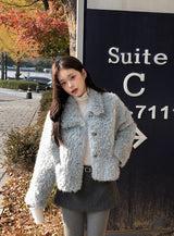 #ウィッシュカラークロップファージャケット(4color)