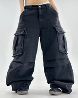 VINTAGE FRAY POINT DENIM💚🖤 - OVERFIT PANTS
