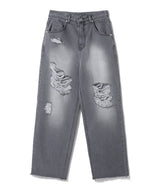 DESTROYED DENIM PANTS_GY