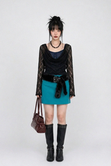 カウルネック レーストップス (BLACK)