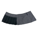Wrap Check Pleated Mini Skirt
