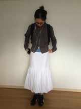 pumpkin nylon long skirt