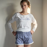Cozy Check Shorts_Navy
