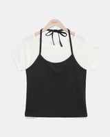 (Sleeveless) ニューラルホルター半袖Tシャツ