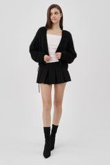 Classic sugarplum hairy cardigan, Black