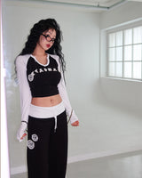 Rose Patch Color Raglan T-shirt