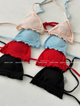 a frill ribbed bikini