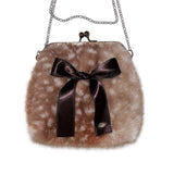 Medium fawn ribbon frame bag (handmade bag)