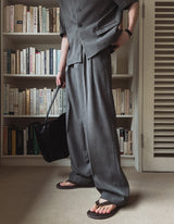Merid pintuck wide slacks