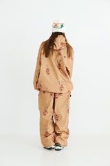 3D BEARRABBIT WIDE TRACK PANTS BROWN