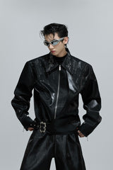 Glossy Layered Rhinestone Jacket