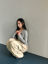 ステイヴィンテージヘンリーネック長袖Tシャツ (3c)
