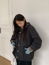Harvey Corduroy Quilted Hood Jumper