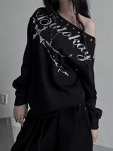 eyelet one-shoulder lettering mtm (2color)