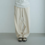 Mini Dot Fleece Pants (cream)