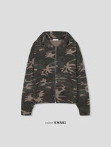 Camo Single Zip Hoodie