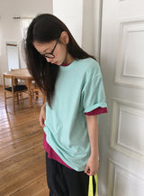 [unisex] シオニ ベーシック レイヤード 半袖Tシャツ