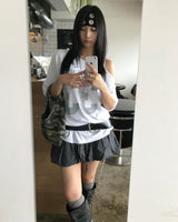 チェックバルーンスカート