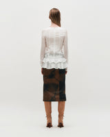 Glossy Frill Top _ WHITE
