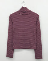 レイストライプタートルネックTシャツ (4 Colors)