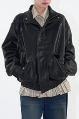 Glow oversized leather jakcet
