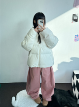 FLEECE❤SNAP POINT BALLOON TRAINING PANTS💚🩷🧸🩶🖤6COLOR