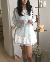 Tsukin Sheer Linen Hooded Cardigan