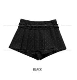 リア ドットプリーツ ミニスカートパンツ