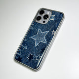 フェイドデニムスターダストスマホケース ブルーインディゴ (SV_Epoxy)