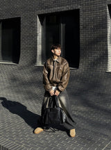 ROOM LEATHER PADDED JACKET