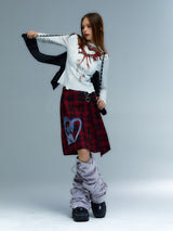 Emoha Hand-painted catcatcat punk short leather jacket