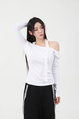 フリルロングスリーブTシャツ