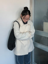 Elma Collar Double Button Wool Half Coat