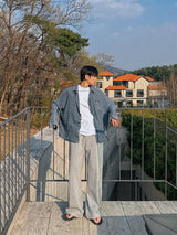 [ASCLO MADE] Tencel Indigo Washed Check Shirt