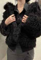 Chocolate Hairy Fur Jacket