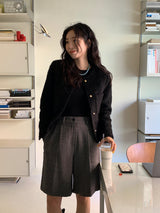 [MADE] Fidic Wool Herringbone Bermuda Pants