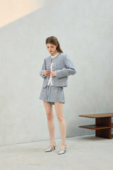CHERISH TWEED JACKET / SKY BLUE