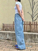 ラップウエストワイドフィットデニムパンツ code 18104