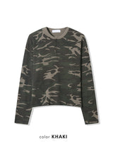 No.1569 camo wf henly neck crop T (3color)