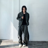 Texture Curved Harrington Jacket