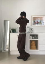フラワーチェックバンディングパンツ